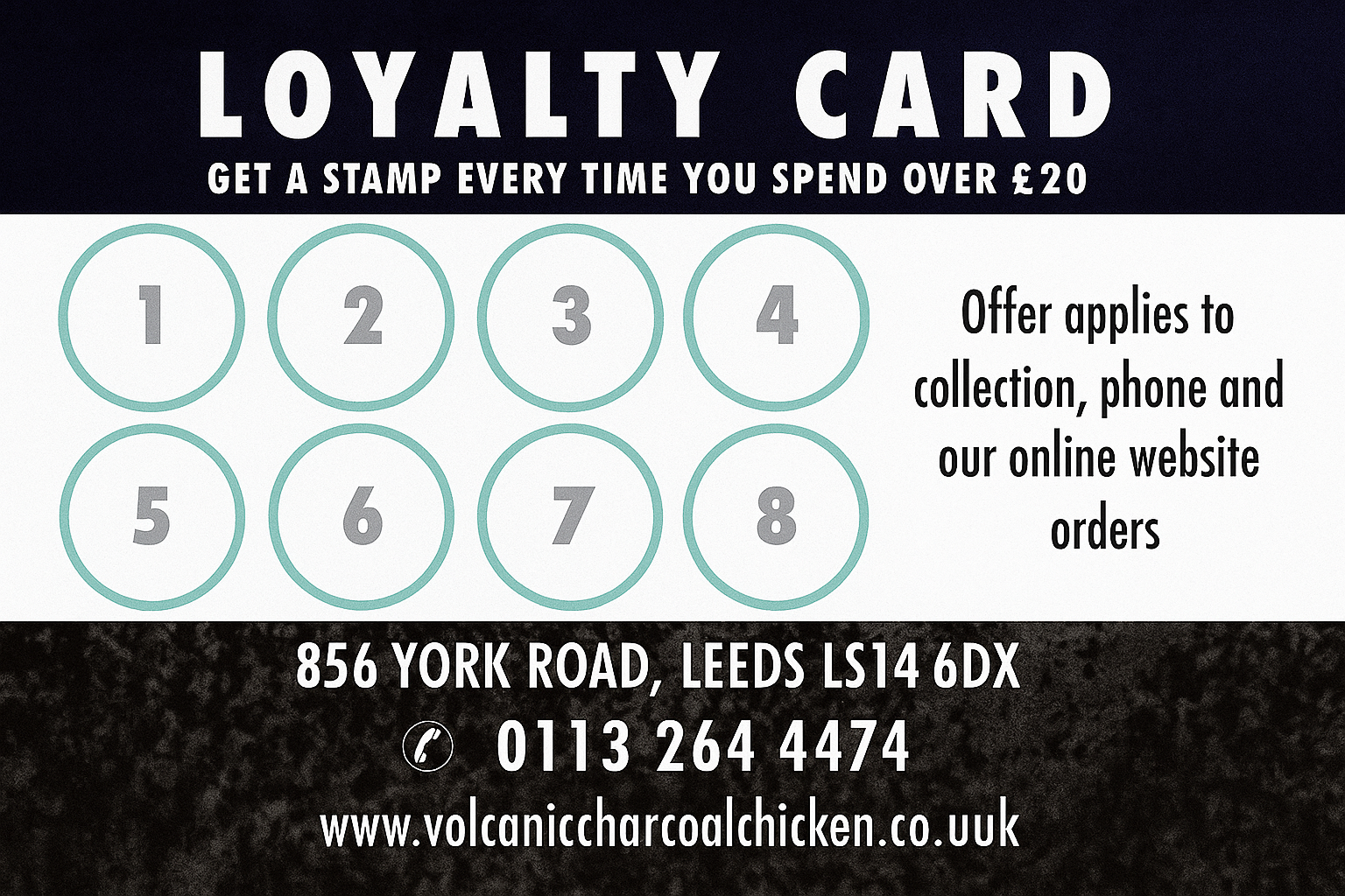 Loyalty Card - Get stamps on orders over £20